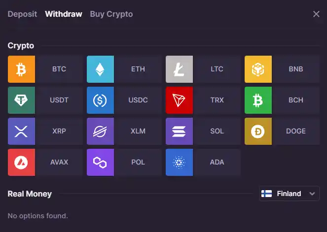 500 Casino public withdrawal area showing cashout and account guidance